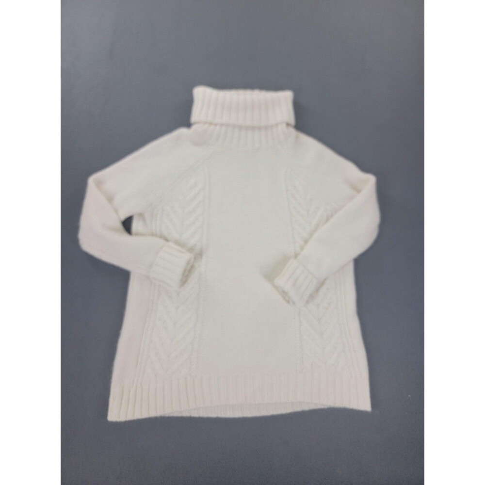 American Eagle Outfitters Sweater Womens XS Cream Turtleneck Cable Knit Wool